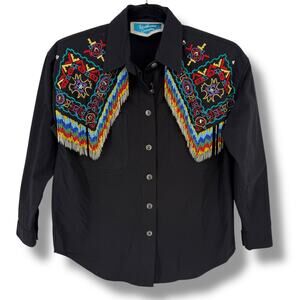Southwest Canyon Western Beaded Shirt Women's Size Small Southwestern